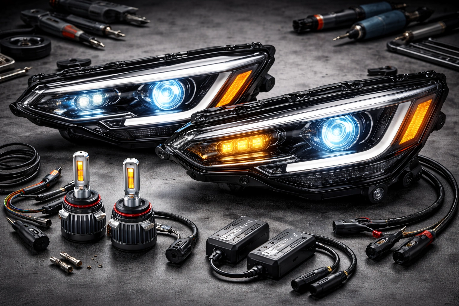 Faro LED para motocicleta deportiva con alta luminosidad